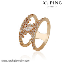 14885 xuping tendance produit nouvelle conception anneau de luxe en plaquage 18k avec alliage de cuivre pour les femmes
